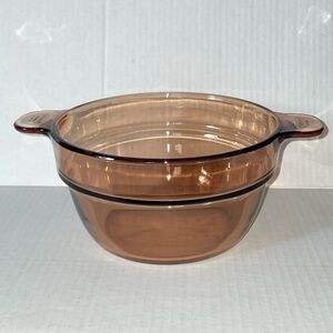 Corning Ware Vision Double Boiler Insert Amber Brown Glass Bowl V-20-B France